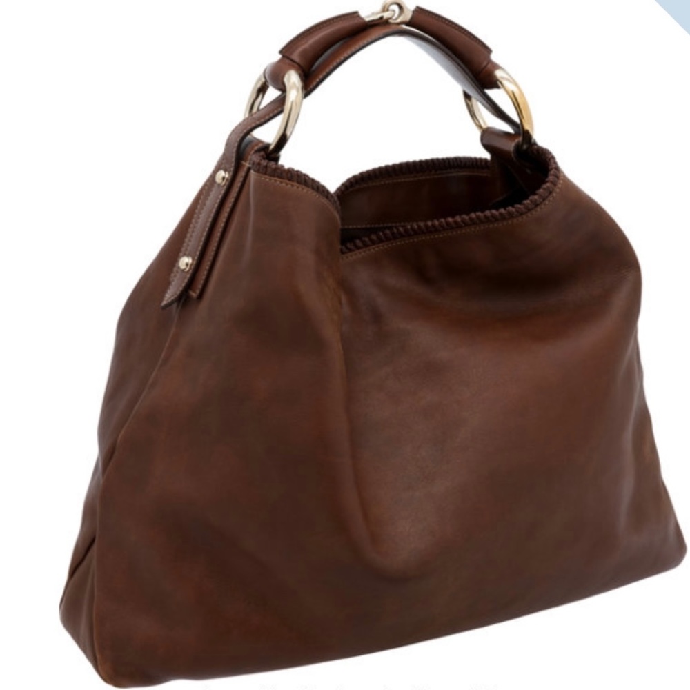 Gucci By Tom Ford Brown Leather Horsebit Bag